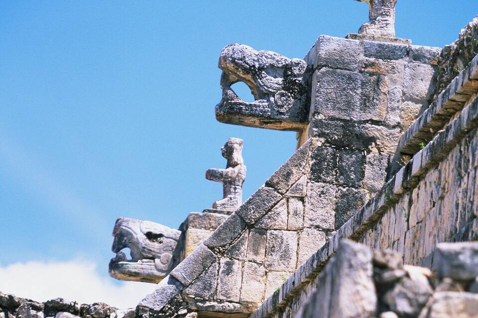 Ancient stone carvings and structures.