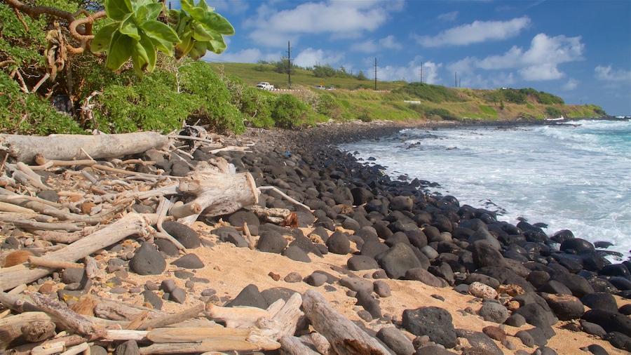 Ke Ala Hele Makalae East Shore Beach Path showing general coastal views, rugged coastline and a pebble beach