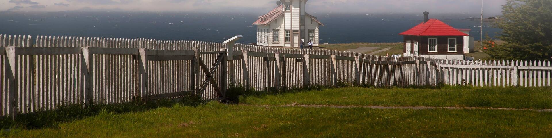 Point Cabrillo lighthouse at Cape Cabrillo Light Station State Historic Park, near Mendocino, CA.