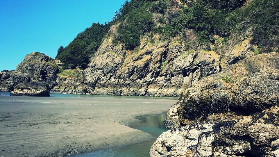 Moonstone Beach at low tide