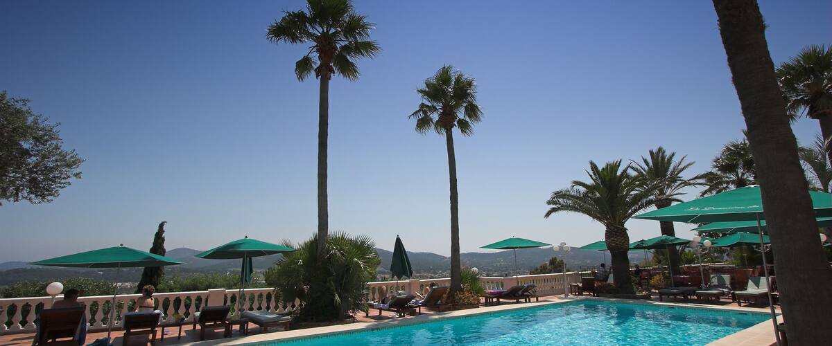 poolside at bormes les mimosas, french riviera, france.