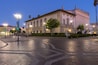 Image at the Pasadena Civic Auditorium at civil twilight.