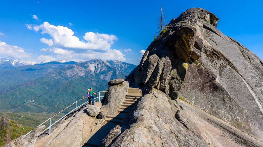 Hiker at Moro Rock. Hiking in Sequoia National Park, California, USA