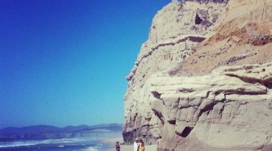 San Gregorio State Beach is a beach near San Gregorio, California, USA, south of Half Moon Bay. Part of the California State Park System, the beach lies just west of the intersection of State Route 1 and State Route 84.