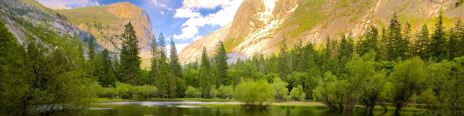 Yosemite National Park which includes mountains, tranquil scenes and a lake or waterhole