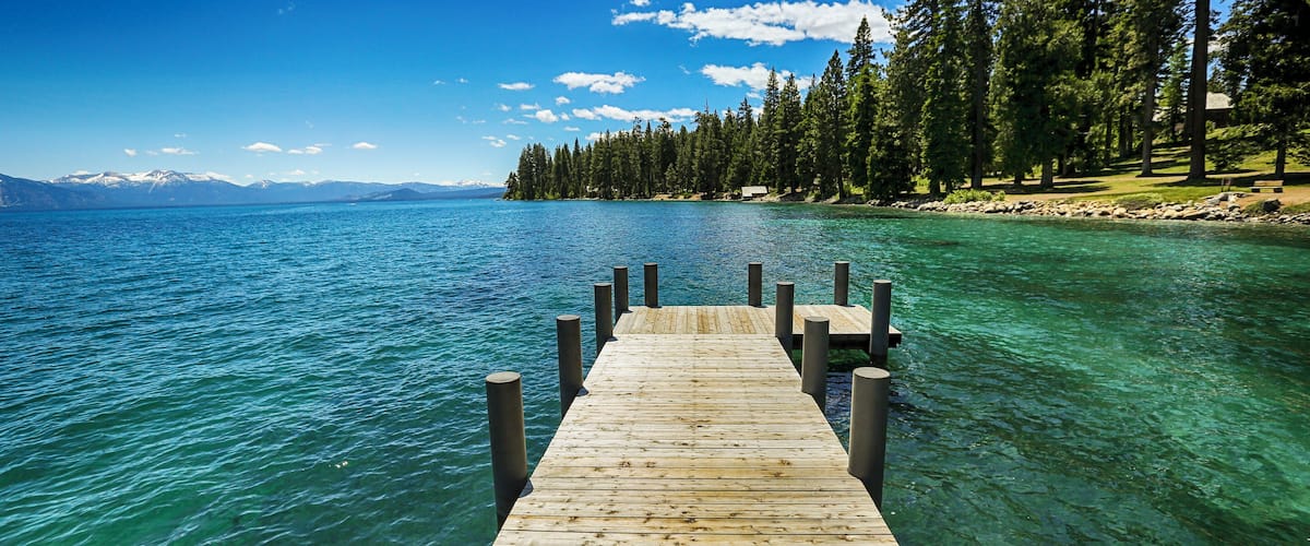 The dock of the Hellman-Ehrman Mansion on the shore of Lake Tahoe in Sugar Pines Point State Park. The lake is magical in itself, but sitting there enjoying the entirety of the scenery is breath-taking. The mansion tour is US $12 and a very nice docent led exploration. The grounds have a lot to see as it is a part of a larger state park. Cheaper than the Vikingsholm tour nearby and much less crowded.