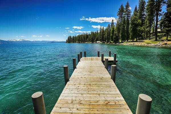 The dock of the Hellman-Ehrman Mansion on the shore of Lake Tahoe in Sugar Pines Point State Park. The lake is magical in itself, but sitting there enjoying the entirety of the scenery is breath-taking. The mansion tour is US $12 and a very nice docent led exploration. The grounds have a lot to see as it is a part of a larger state park. Cheaper than the Vikingsholm tour nearby and much less crowded.