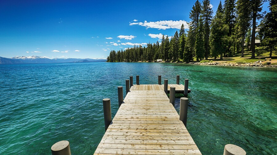 The dock of the Hellman-Ehrman Mansion on the shore of Lake Tahoe in Sugar Pines Point State Park. The lake is magical in itself, but sitting there enjoying the entirety of the scenery is breath-taking. The mansion tour is US $12 and a very nice docent led exploration. The grounds have a lot to see as it is a part of a larger state park. Cheaper than the Vikingsholm tour nearby and much less crowded.