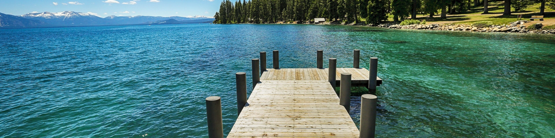 The dock of the Hellman-Ehrman Mansion on the shore of Lake Tahoe in Sugar Pines Point State Park. The lake is magical in itself, but sitting there enjoying the entirety of the scenery is breath-taking. The mansion tour is US $12 and a very nice docent led exploration. The grounds have a lot to see as it is a part of a larger state park. Cheaper than the Vikingsholm tour nearby and much less crowded.