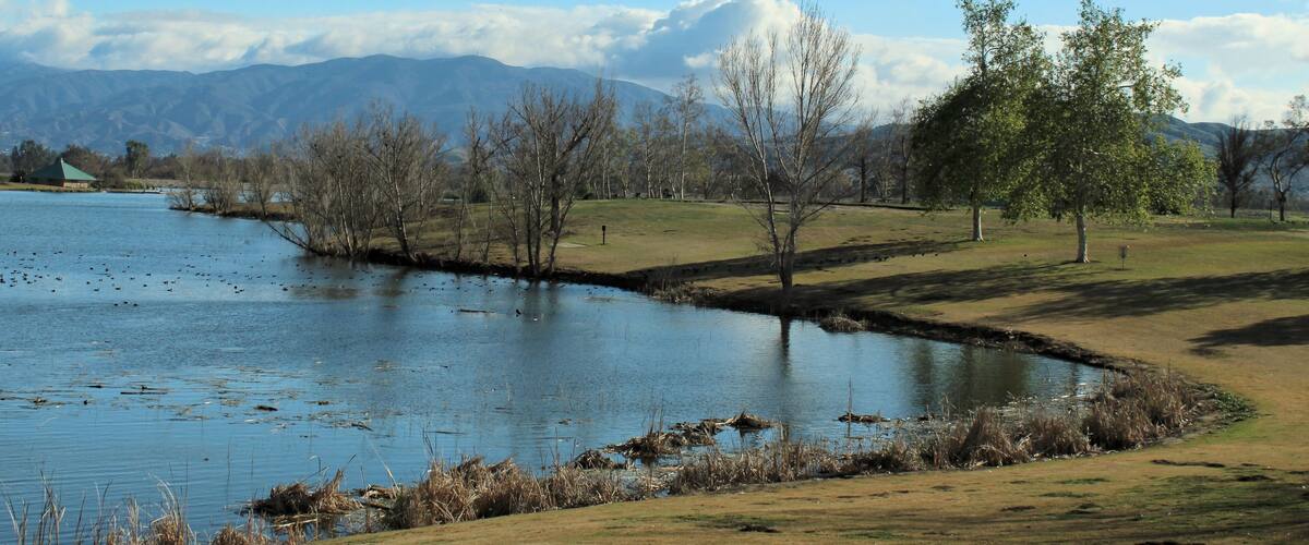 Idyllic Lake at Prado Regional Park, Chino, California