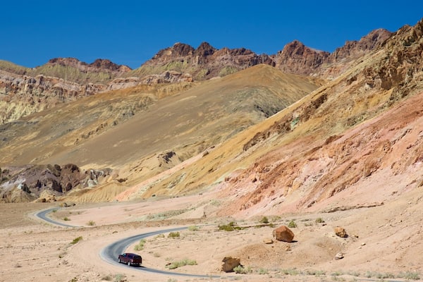 Artists Palette showing landscape views, desert views and mountains
