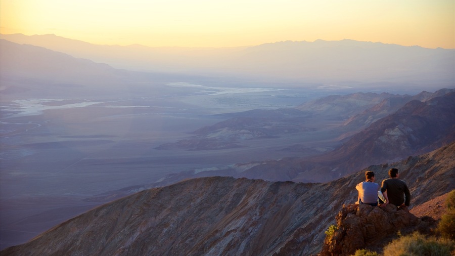 Dante\'s View featuring a sunset, landscape views and tranquil scenes