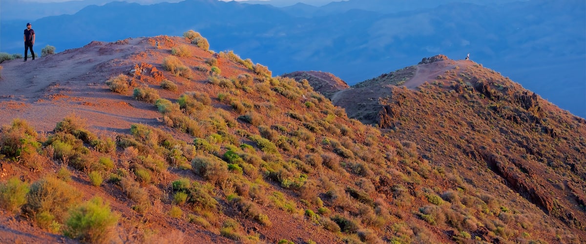 Death Valley showing tranquil scenes, a sunset and landscape views