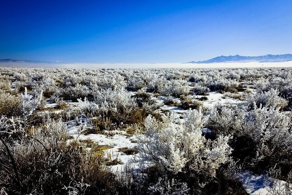 #snow
The Great Basin National Park, shown here straddling the Utah and Nevada border, is a pristine winter desert.