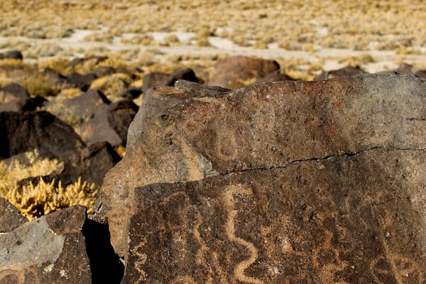 Ancient petroglyphs at Grimes Point along Route 50, the Loneliest Road in America, Nevada, USA