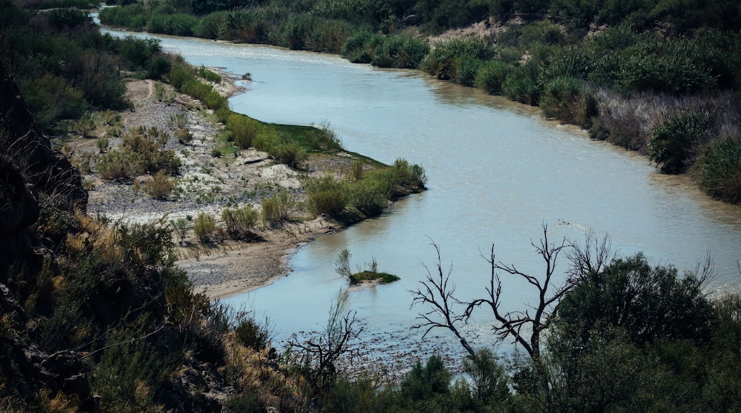 he Rio Grande River seen from the Rio Grande Village Nature Trail, Big Bend National Park, Texas,