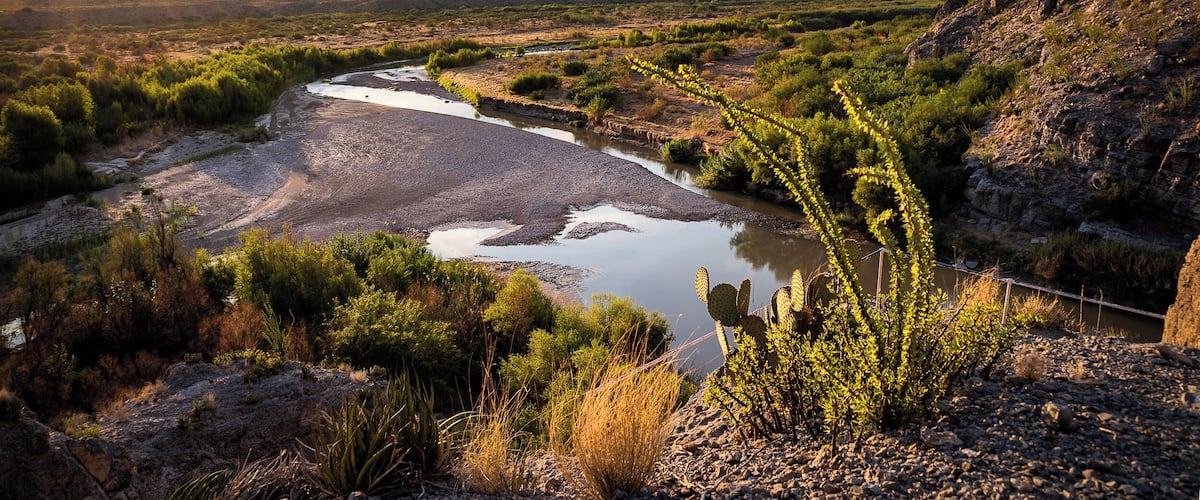 View from the mouth of Santa Elena Canyon in Big Bend