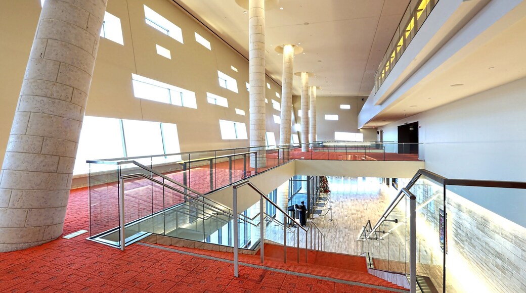 Midland which includes theater scenes, modern architecture and interior views