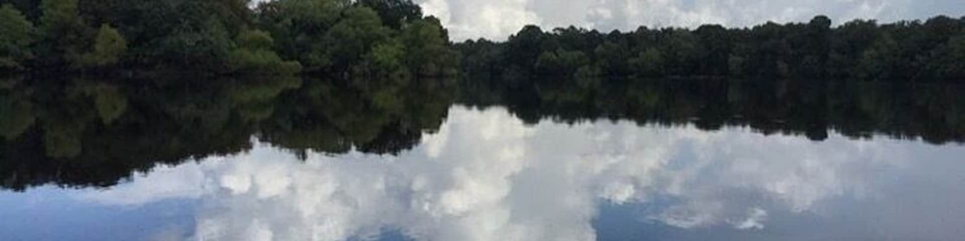 Beautiful reflection of the sky while canoeing at Buescher State Park, Texas #blue