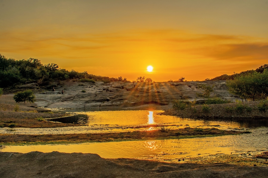Another photo at Pedernales Falls State Park just as the sun went down! #Sunset #Texas #Nikon #D3400