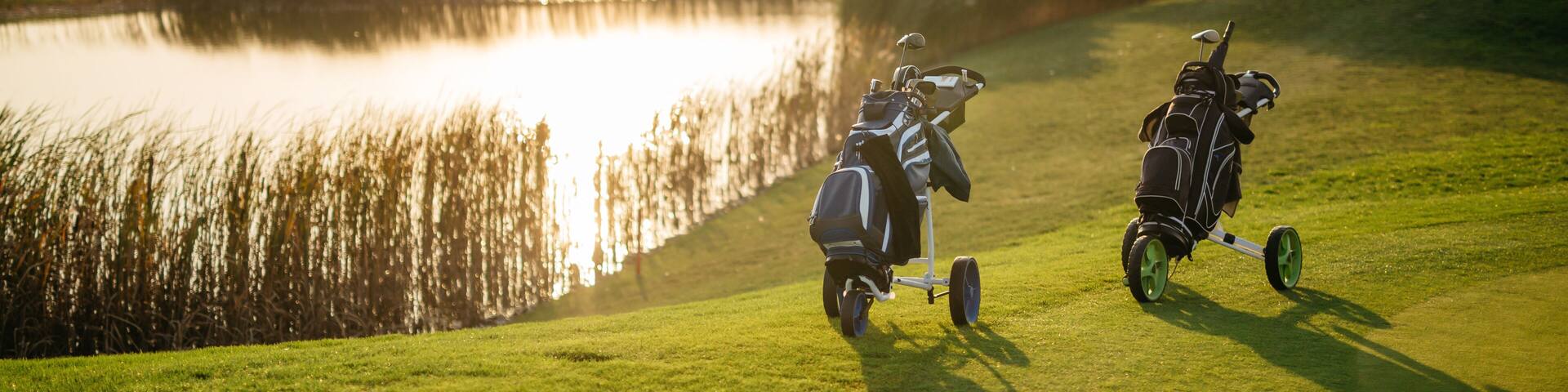 golf bags on green