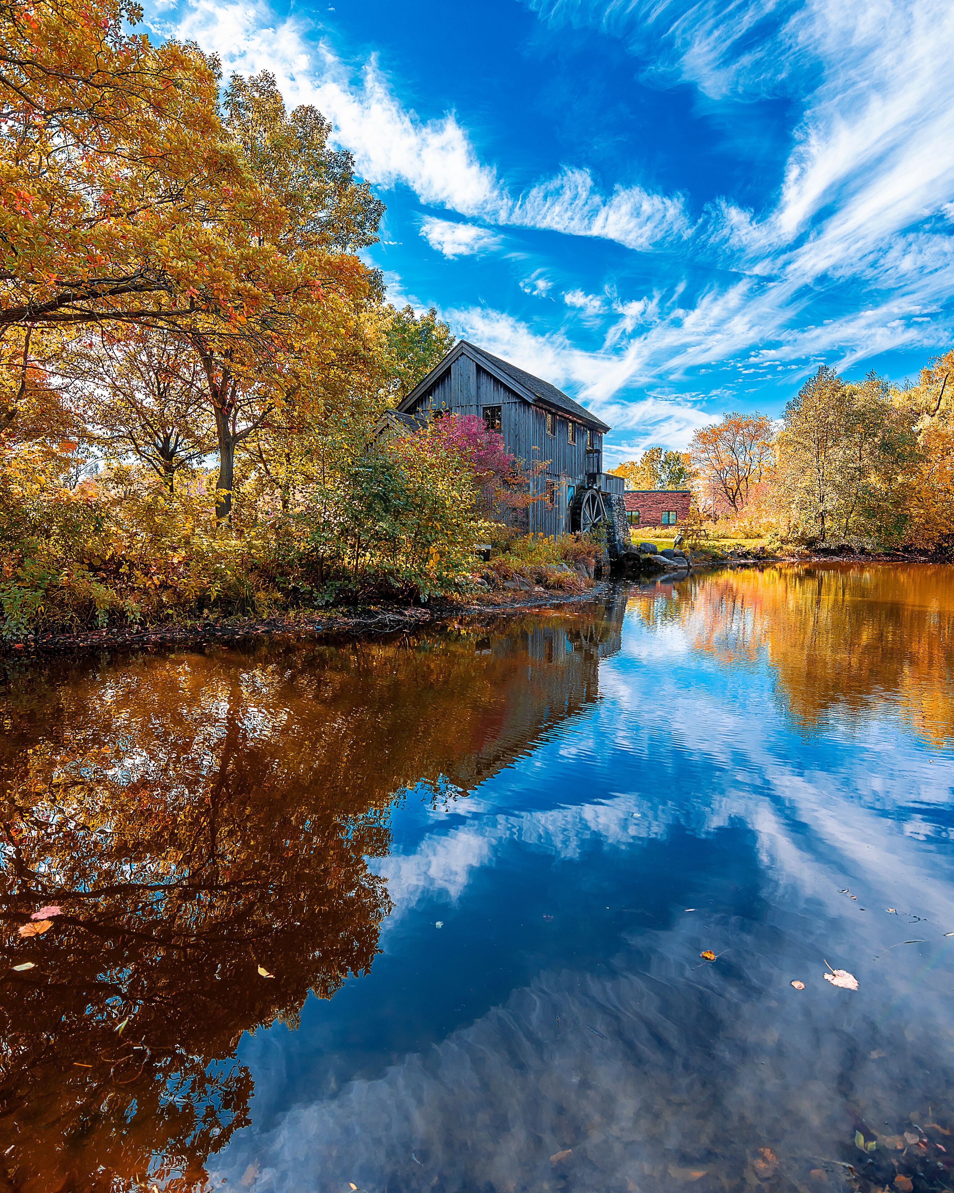 Old Watermill in Midway Village of Rockford Town, Illinois