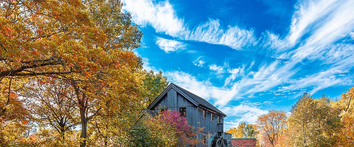 Old Watermill in Midway Village of Rockford Town, Illinois