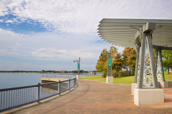 Bord Du Lac Park showing a garden and general coastal views