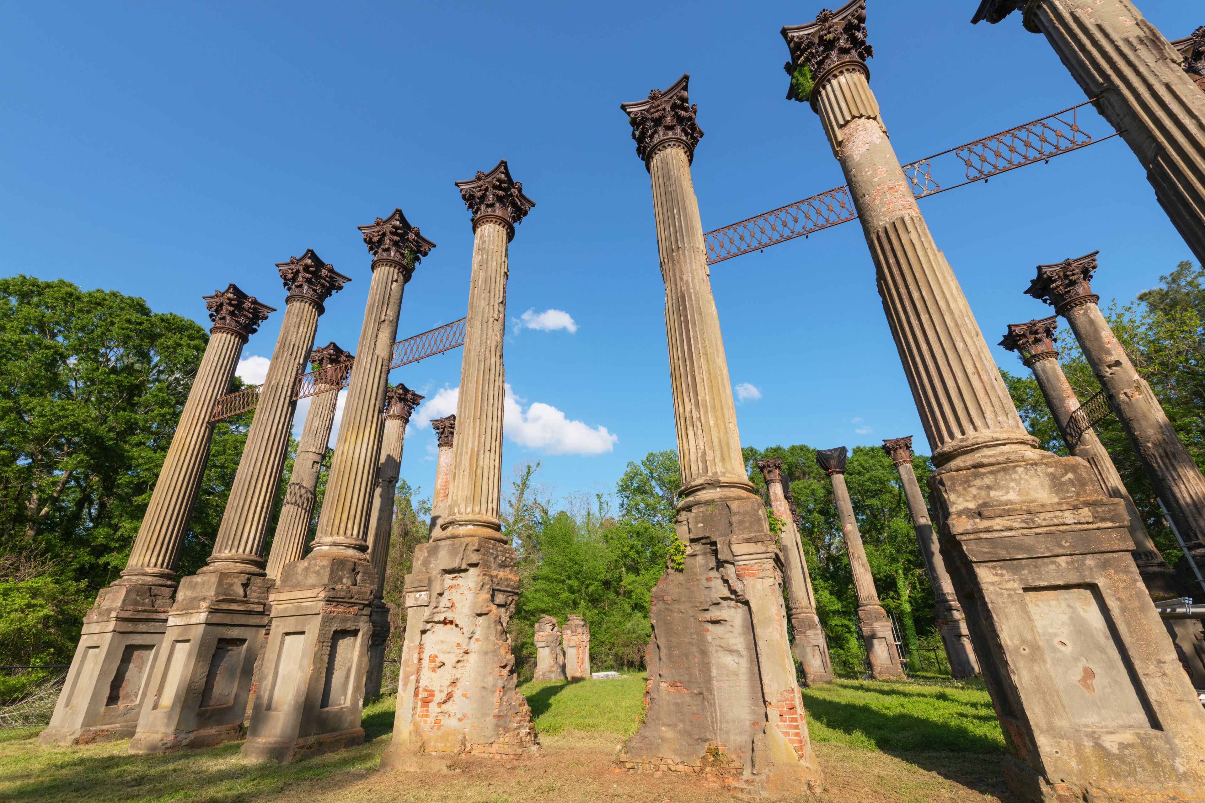 Windsor Ruins, Mississippi. Consisting of 23 standing Corinthian columns. Largest antebellum Greek Revival mansion ever built in the state.