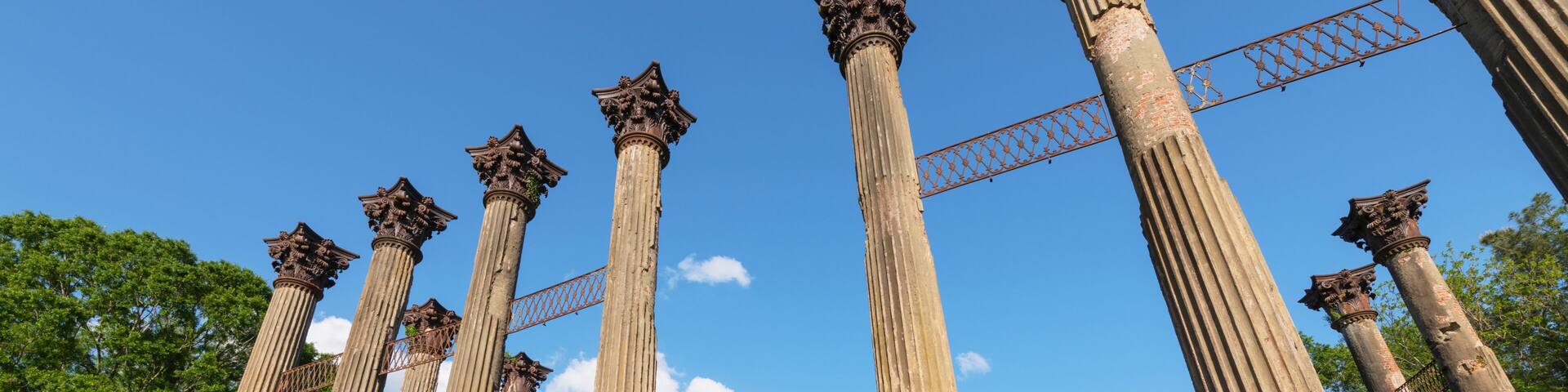 Windsor Ruins, Mississippi. Consisting of 23 standing Corinthian columns. Largest antebellum Greek Revival mansion ever built in the state.