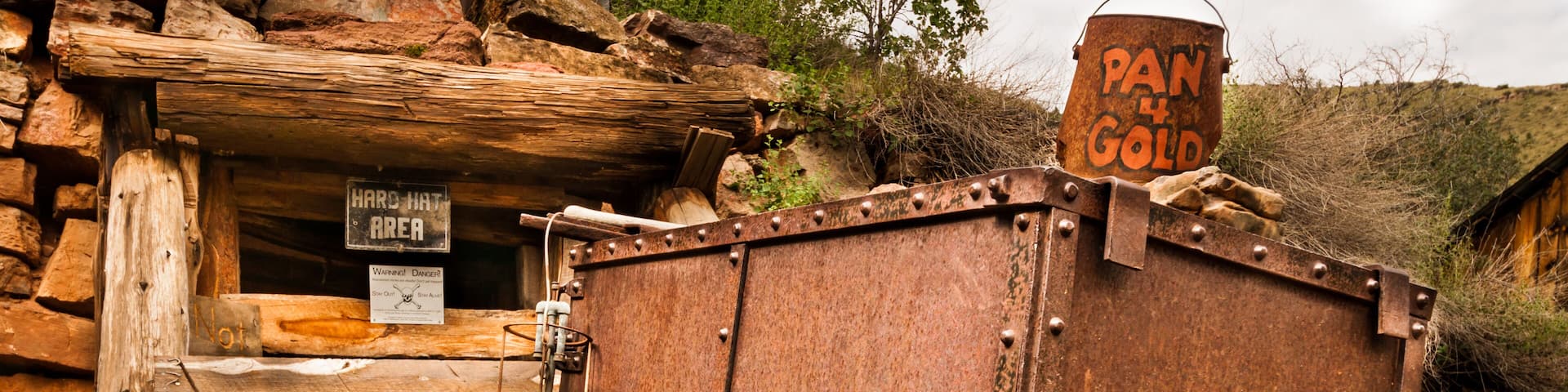 Jerome Arizona Ghost Town mine car and sign