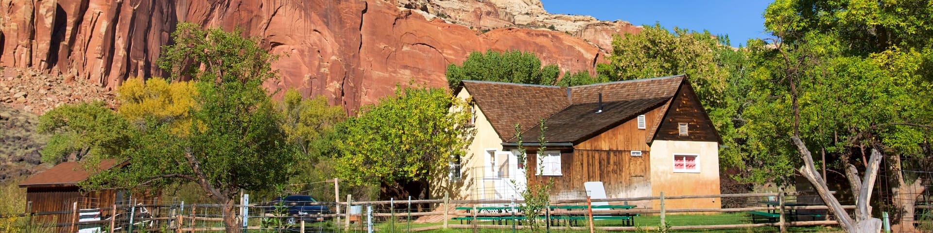 Capitol Reef National Park featuring a gorge or canyon, tranquil scenes and desert views
