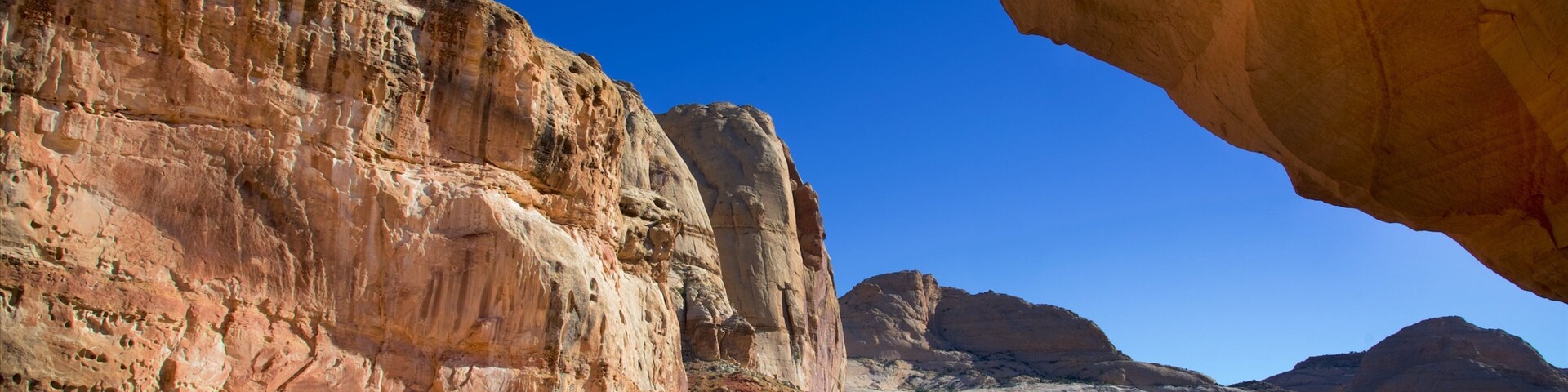 The Hickman Bridge Trail which includes desert views, a gorge or canyon and tranquil scenes