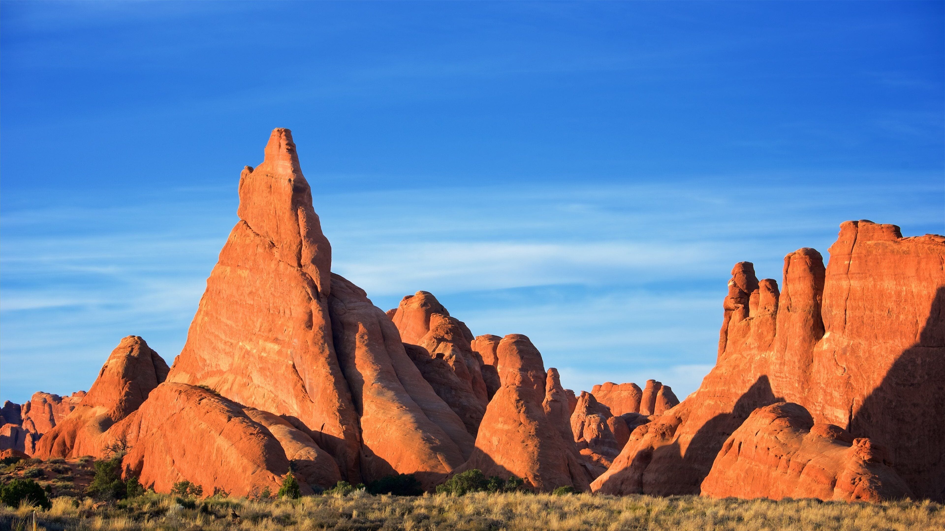 Moab which includes desert views, tranquil scenes and a gorge or canyon