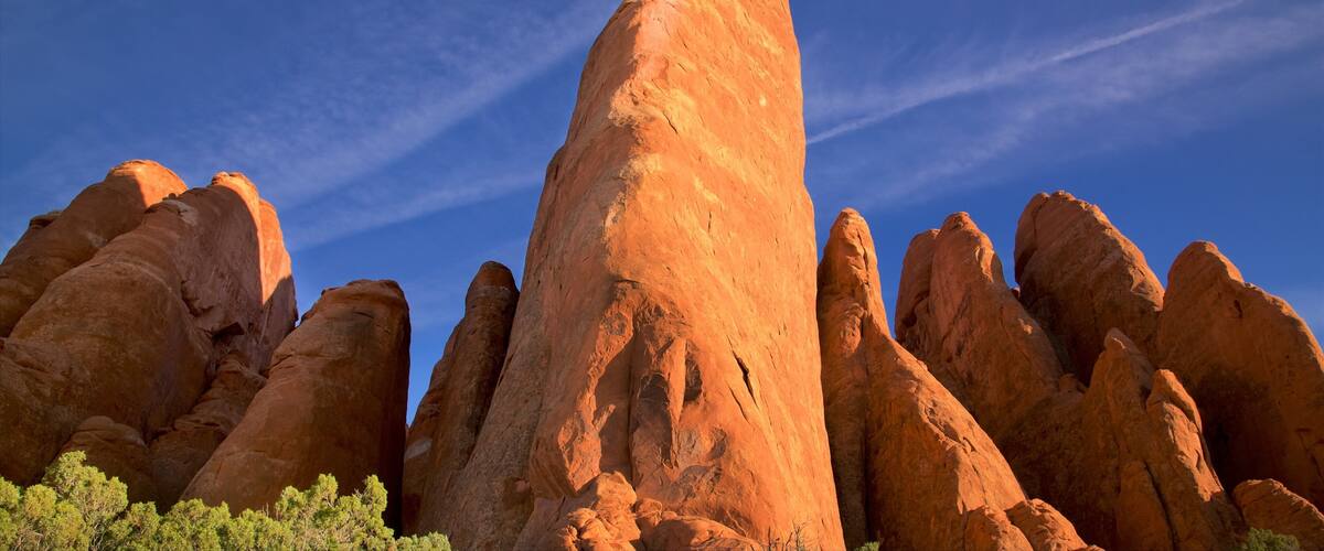 Sand Dune Arch featuring a gorge or canyon