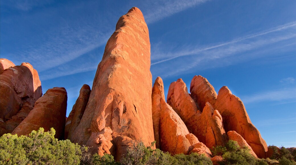 Arches nasjonalpark fasiliteter samt rolig landskap