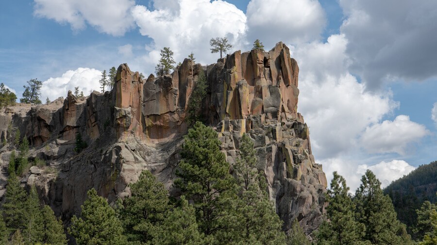 Battleship Rock on the Jemez Mountain Trail National Scenic Byway in New Mexico