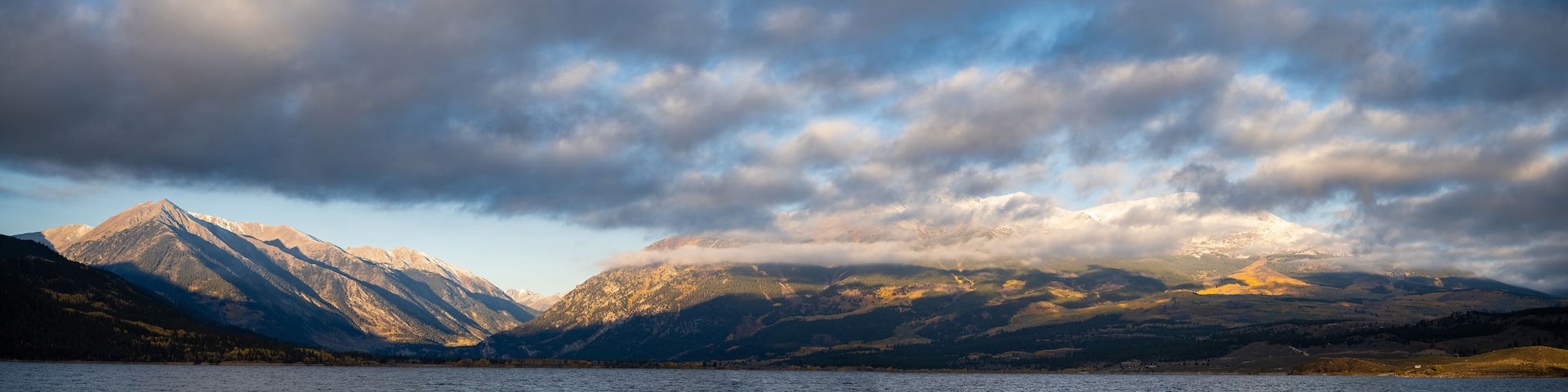 Panorama of Snow Capped Colorado Mountains during Fall, Leadville Colorado