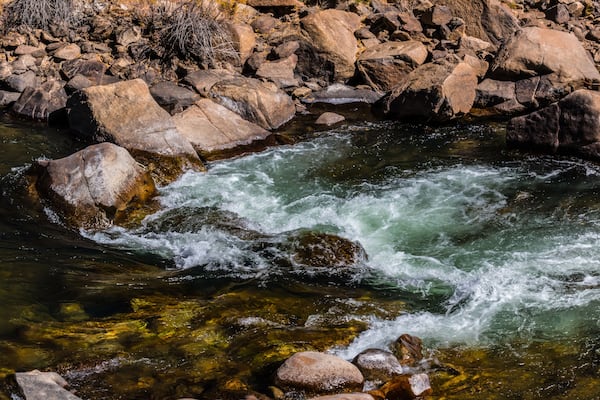 Rapids and Boulders on The Arkansas River, Buena Vista, Colorado, USA