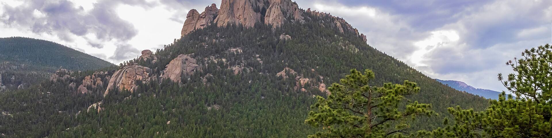 Springtime view of Wellington Lake and Castle Mountain, Colorado, USA