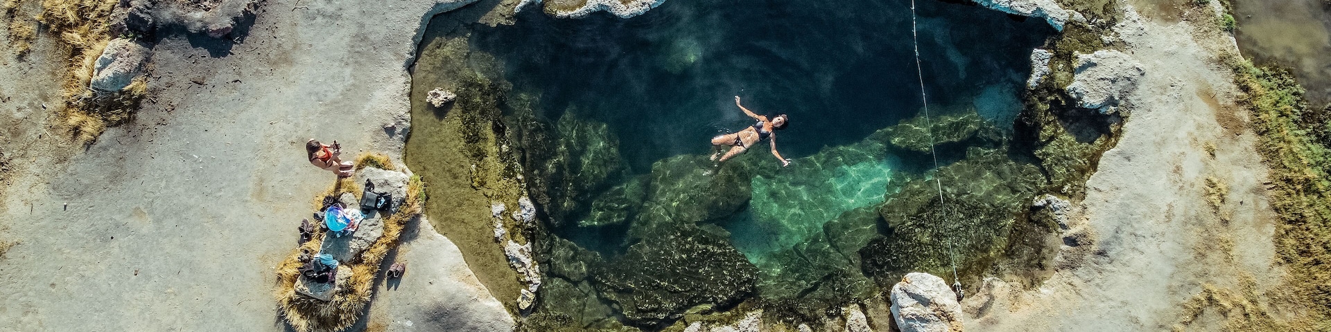 Hot Spring Pool - aerial view