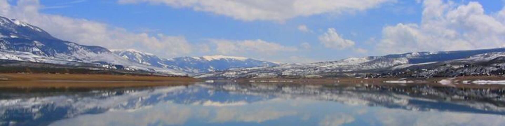 Rare calm spring day on Green Mtn. Reservoir.