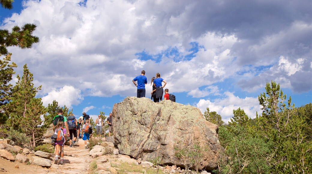 Estes Park which includes tranquil scenes as well as a small group of people