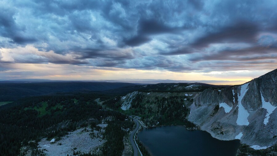 Pristine Sunset of medicine bow in the Rockies