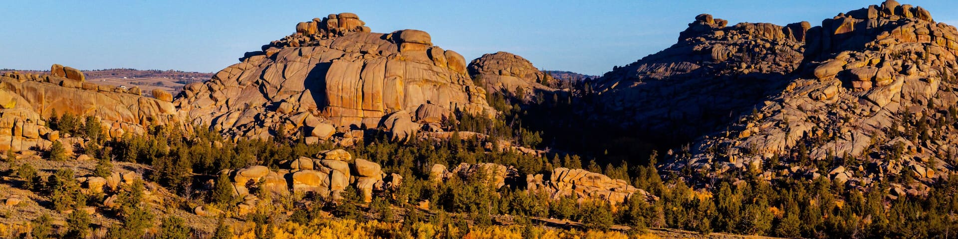 Fall Sunrise at Vedauwoo || Drone Aerial Shot of Medicine Bow-Routt National Forest