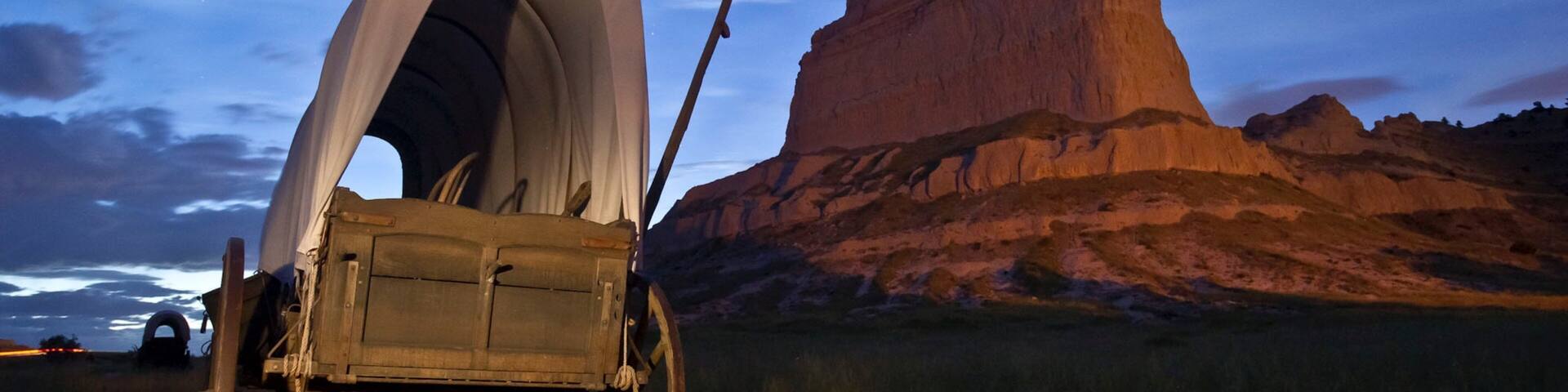 Scottsbluff featuring mountains, tranquil scenes and a sunset