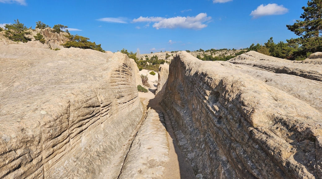 The King's Road in the ancient Phrygian Valley is a historic path linking major Phrygian cities, adorned with rock carvings and monuments, reflecting rich cultural heritage.