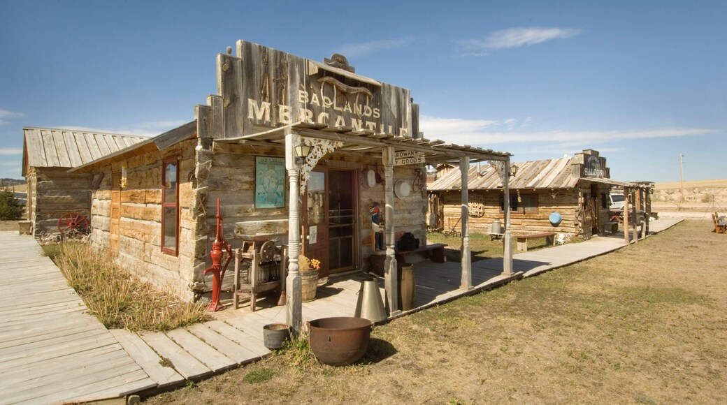 Crawford featuring a small town or village, signage and heritage architecture