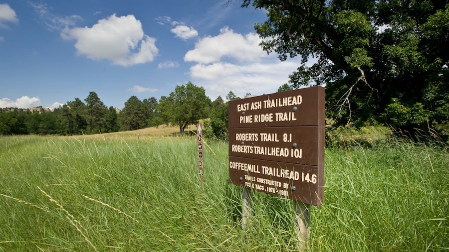 Crawford showing signage and tranquil scenes