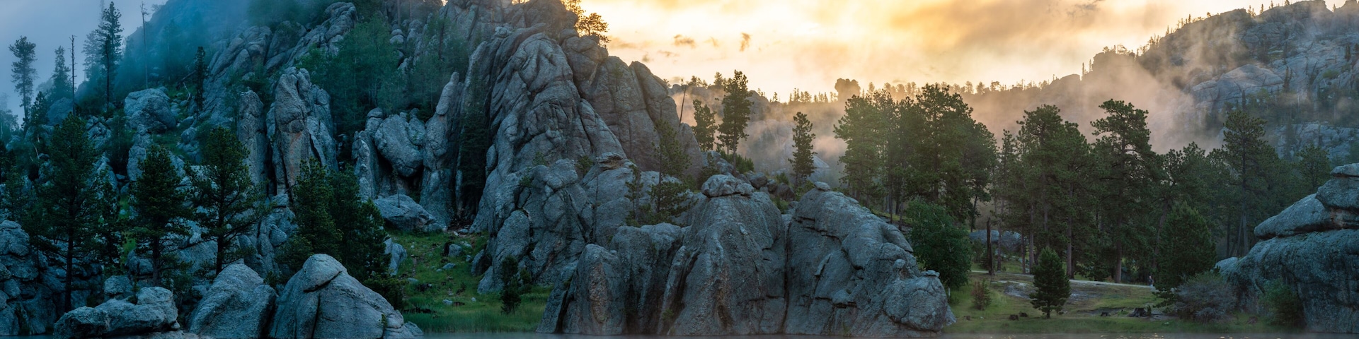 Sunrise from Sylvan Lake in Custer State Park - South Dakota